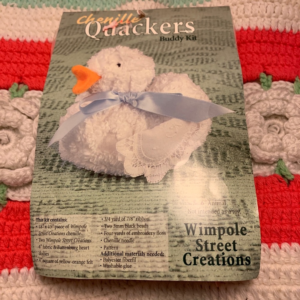 BNIP Chenille Buddy Kit Quackers 6" Soft Duck